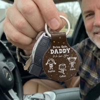 Drive Safe, Daddy Mommy Papa Grandma We Love You - Doodle Kids - Personalized Keychain