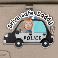 Father's Day Gifts, Drive Safe, Daddy, Papa, Mommy, Grandma - Custom Kids' Face - Personalized Car Visor Clip