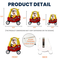 Drive Safe, Daddy, Papa, Mommy, Uncle - Upload Cute Kid's Photo - Personalized Acrylic Visor Clip