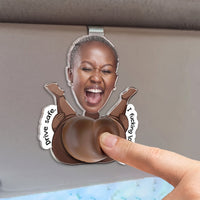 Drive Safe, Handsome - 3D Squishy Custom Funny Face, Naughty Gifts For Him - Personalized Car Visor Clip