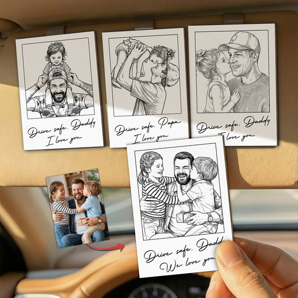 Drive Safe We Love You Father's Day Gift For Dad, Husband - Personalized Car Visor Clip