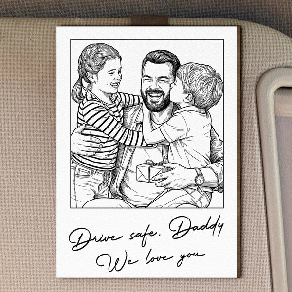 Drive Safe We Love You Father's Day Gift For Dad, Husband - Personalized Car Visor Clip