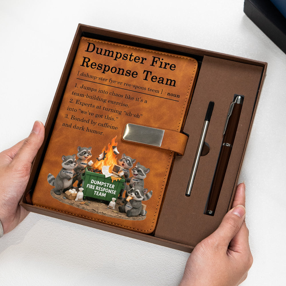 Dumpster On Fire Response Team - Funny Gift For Coworkers Team - Personalized Notebook Set