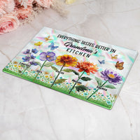 Everything Tastes Better In Mom’s Kitchen, Grandma's Kitchen - Personalized Cutting Board