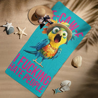 F-Caw-F I F*cking Hate People - Personalized Beach Towel