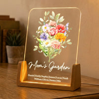 Family Birth Flower Bouquet Flowers Gift For Mom, Grandma, Family - Personalized Night Light