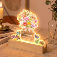 Mother's Day Gifts, Family Birth Flower Bouquet Flowers Gift For Mom, Grandma, Family - Personalized Night Light