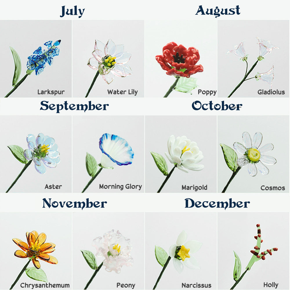 Family Birth Flower Bouquet Flowers Gift For Mom, Grandma, Family - Personalized Vase