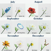 Family Birth Flower Bouquet Flowers Gift For Mom, Grandma, Family - Personalized Vase