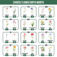 Family Birth Flower Bouquet Flowers Gift For Mom, Grandma, Family - Personalized Vase