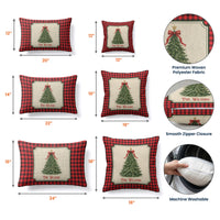 Personalized Christmas Tree Pillow Cover - Family Holiday Decor