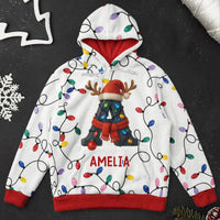 Personalized Christmas Initial Hoodie, Custom Name Holiday Matching Sweatshirt for Family