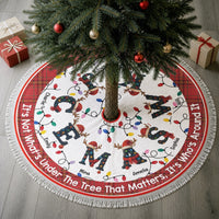 Personalized Family Initial Christmas Tree Skirt, Custom Name Holiday Decor