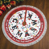 Personalized Family Initial Christmas Tree Skirt, Custom Name Holiday Decor