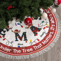 Personalized Family Initial Christmas Tree Skirt, Custom Name Holiday Decor