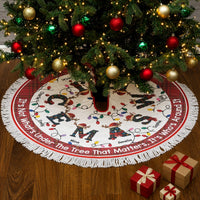Personalized Family Initial Christmas Tree Skirt, Custom Name Holiday Decor