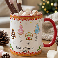 Custom Family Christmas Gingerbread Mug - Personalized Holiday Coffee Mug