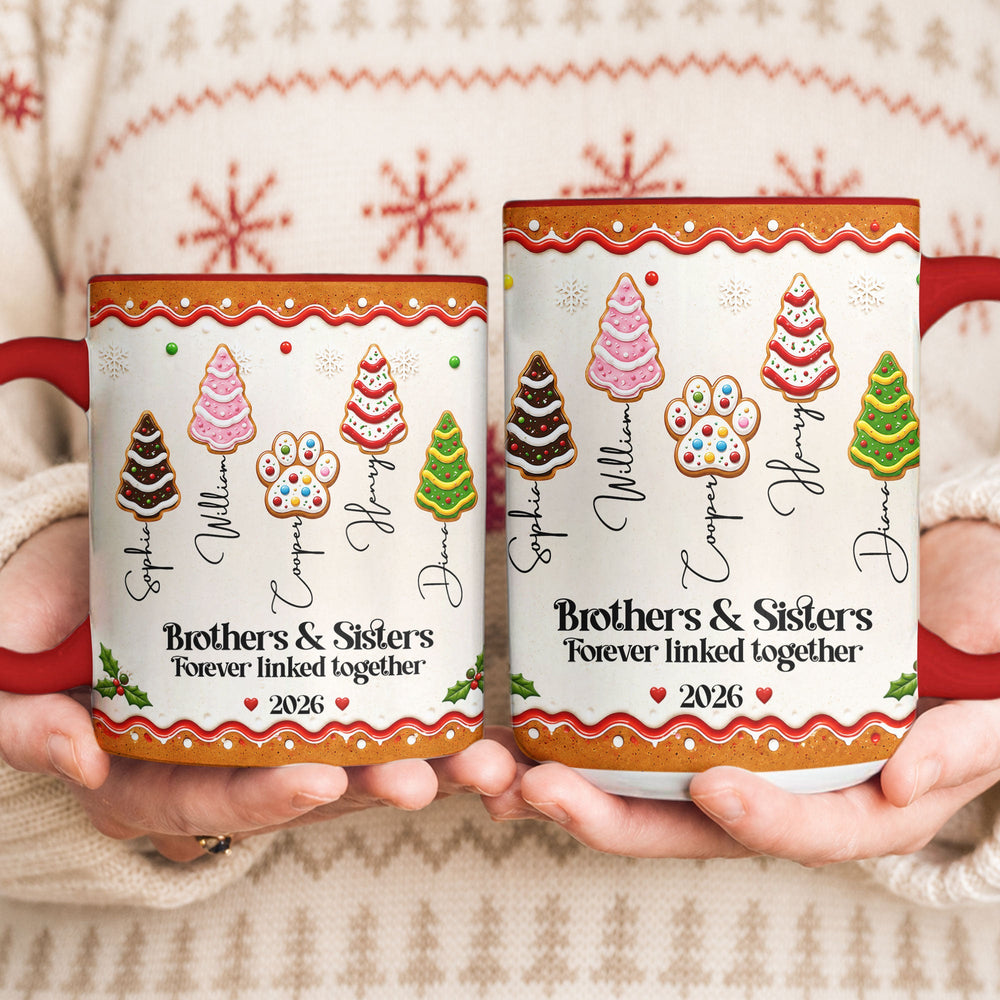 Custom Family Christmas Gingerbread Mug - Personalized Holiday Coffee Mug
