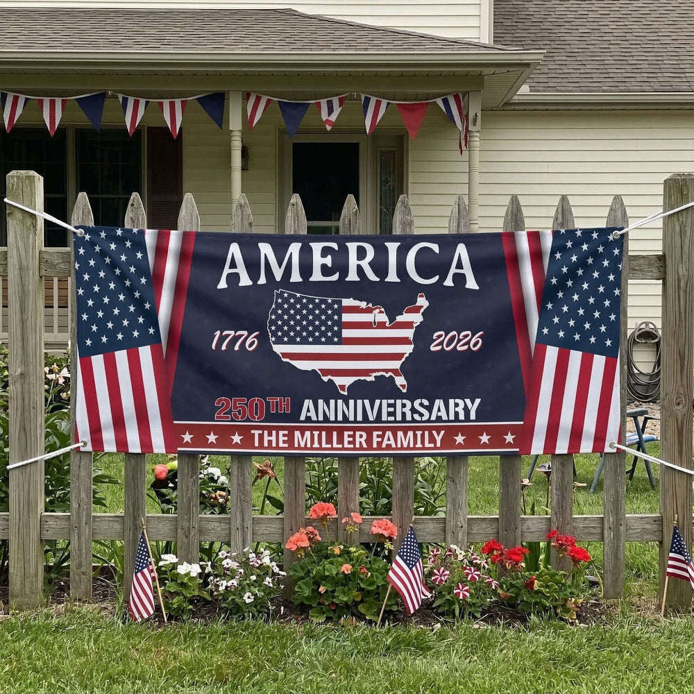 Family Name America 250Th Anniversary - Personalized Banner