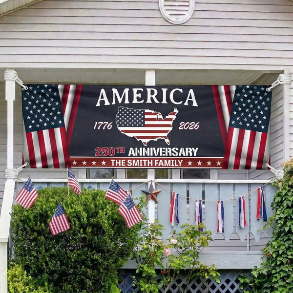Family Name America 250Th Anniversary - Personalized Banner