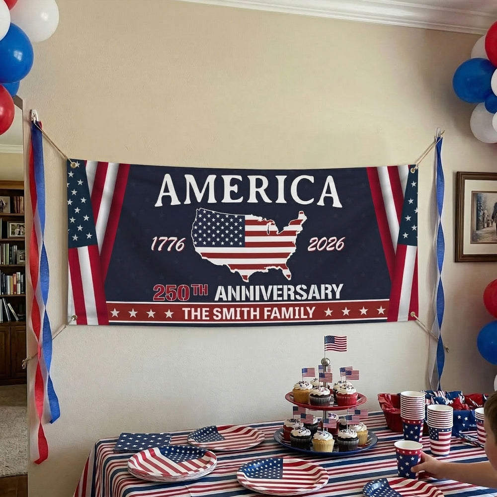 Family Name America 250Th Anniversary - Personalized Banner