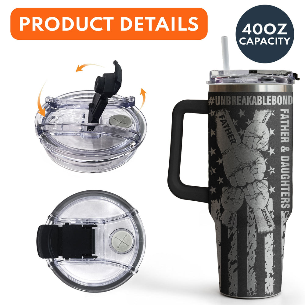 Father's Day Gifts, Father And Sons/Daughters #Unbreakablebond - Personalized Engraved 40oz Tumbler
