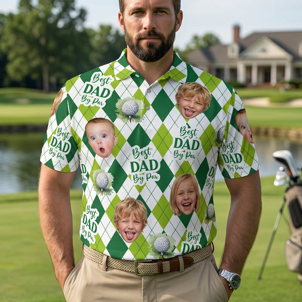 Best Dad By Par Argyle Pattern - Personalized Polo Shirt