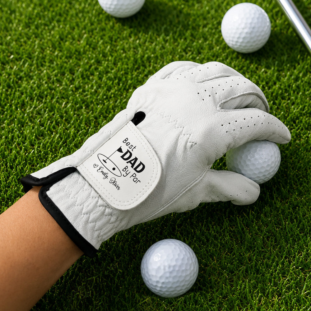 Best Dad By Par Golf Dad - Personalized Golf Glove