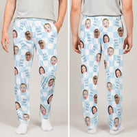 Best Dad Ever Custom Baby Photo Retro - Personalized Lounge Pants