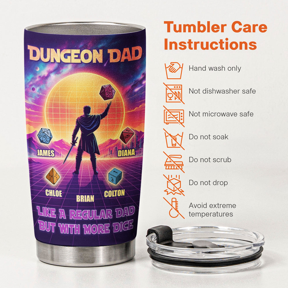 Dungeon Dad Like A Regular Dad With More Dice - Personalized Tumbler