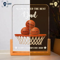 Basketball Dad Slam Dunked The Best Dad - Personalized Night Light