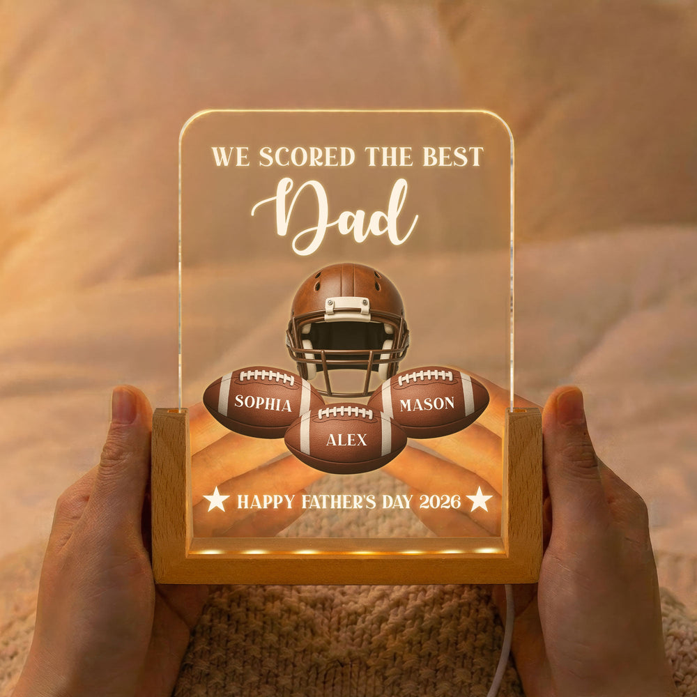Football Dad We Scored The Best Dad - Personalized Night Light