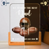 Football Dad We Scored The Best Dad - Personalized Night Light