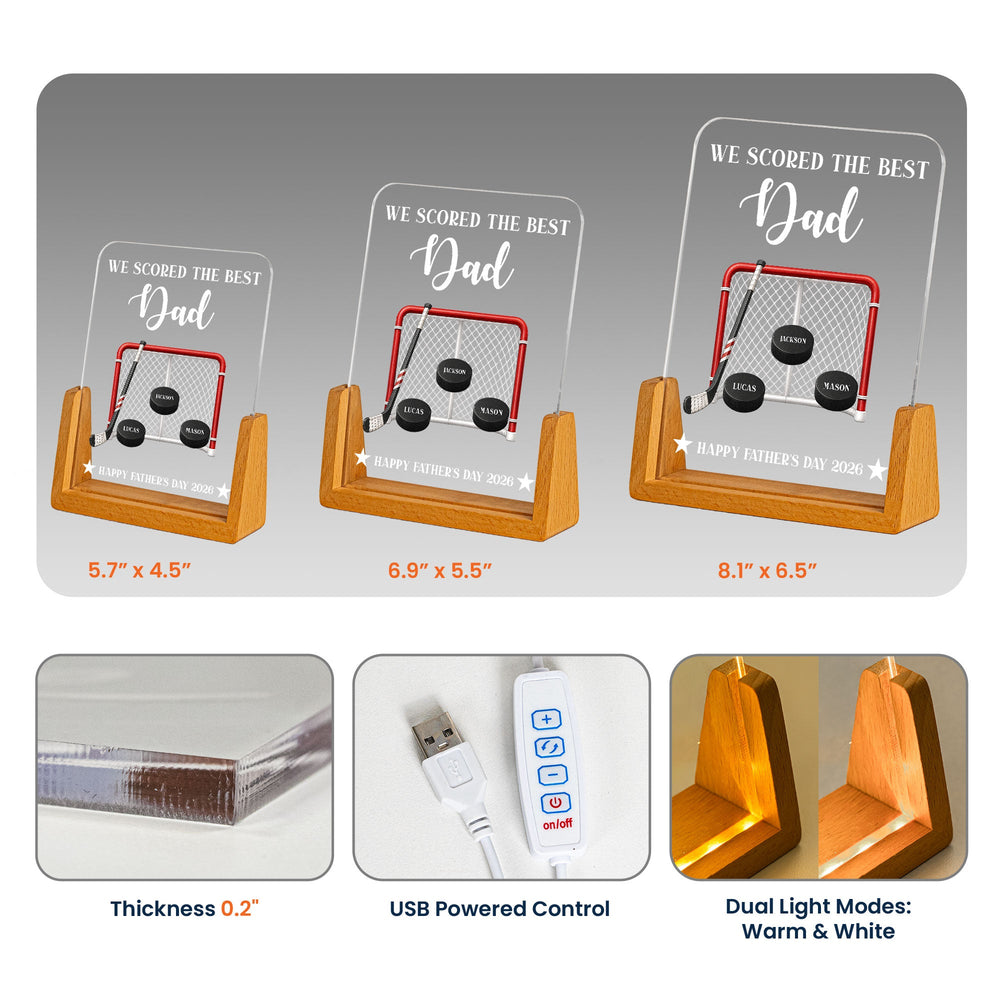 Hockey Dad We Scored The Best Dad Daddy - Personalized Night Light