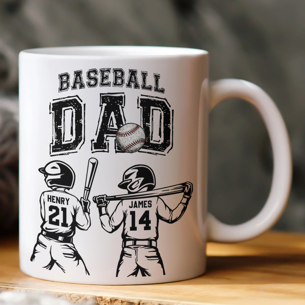 Father's Day Gifts, Baseball Dad, Daddy, Grandpa - Personalized Mug