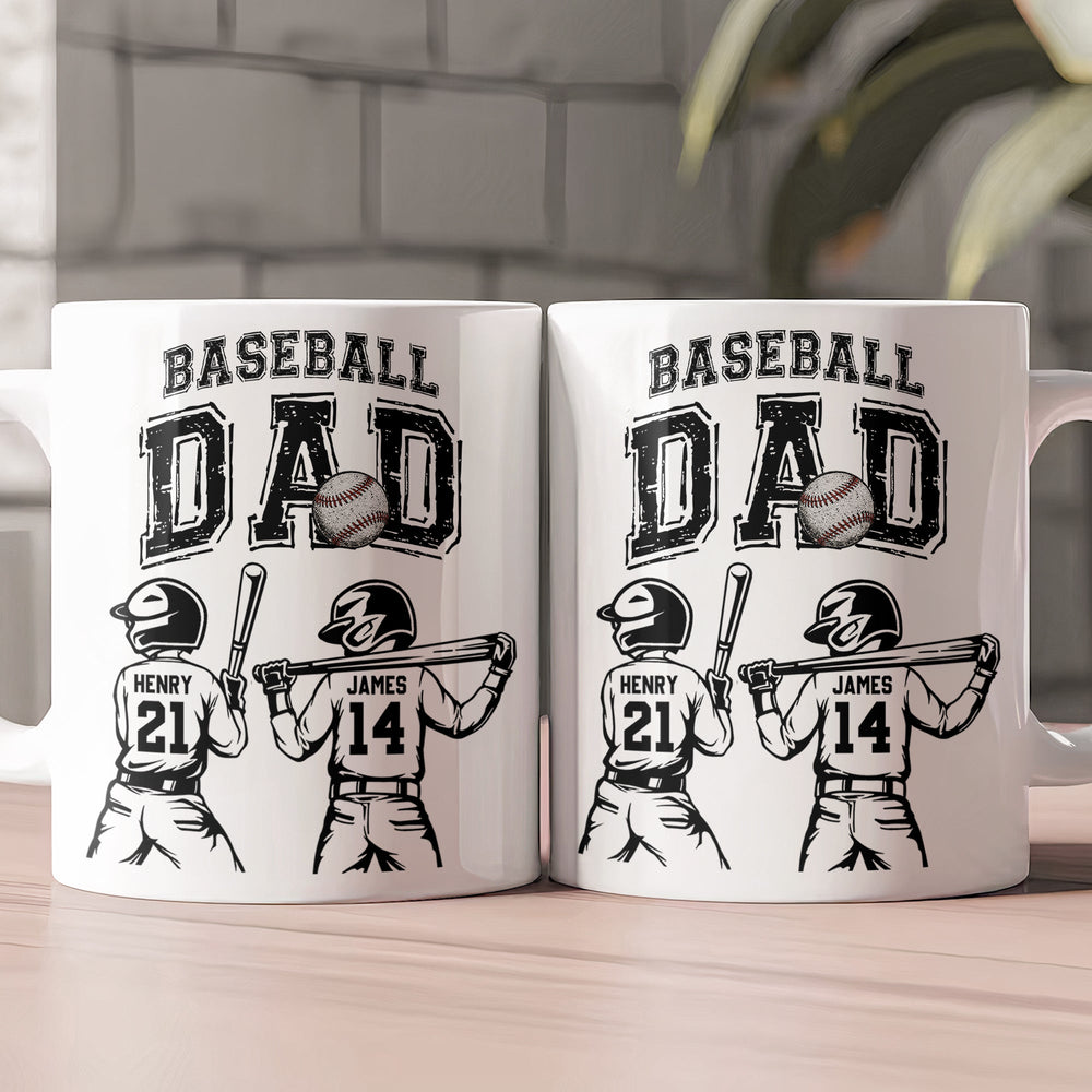Father's Day Gifts, Baseball Dad, Daddy, Grandpa - Personalized Mug