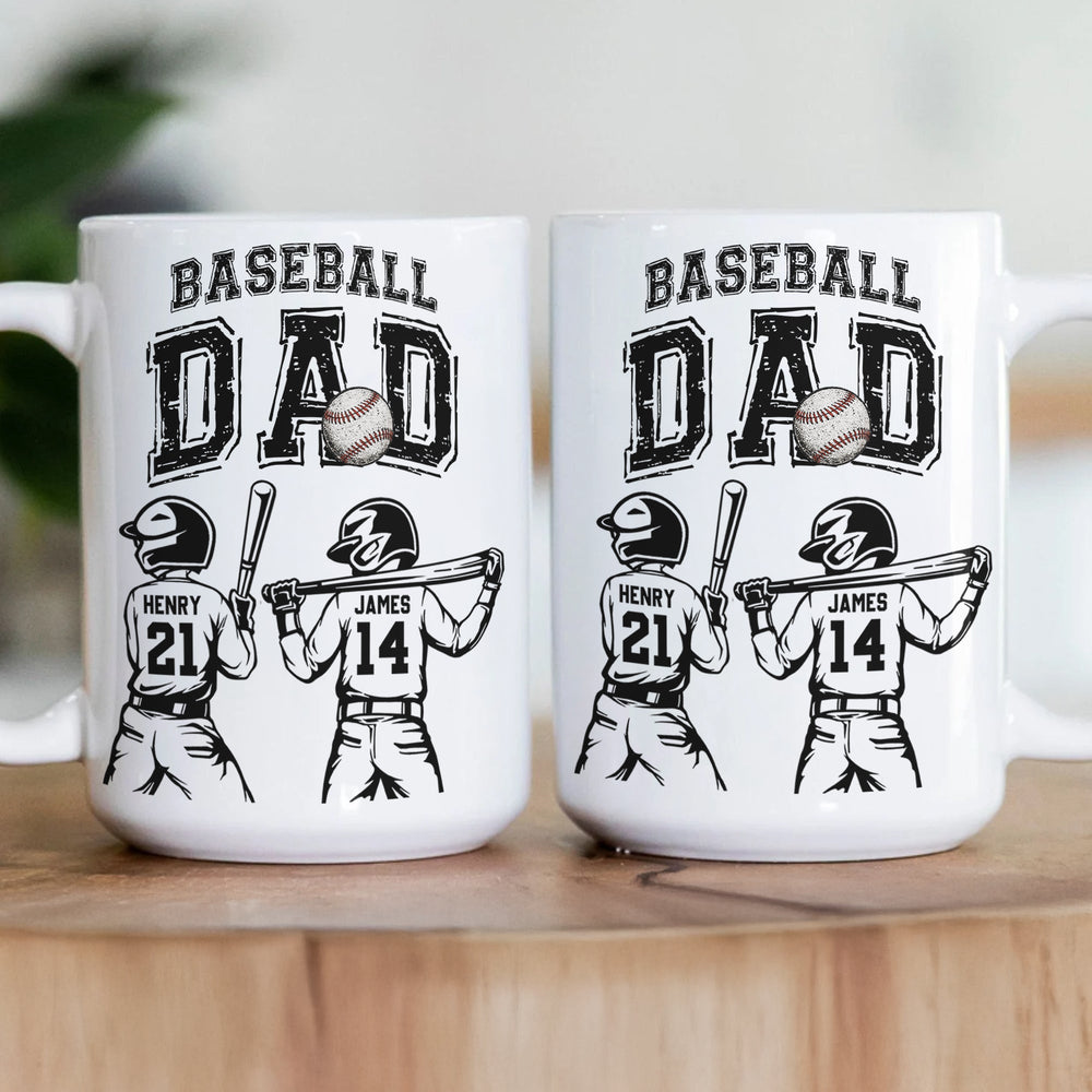 Father's Day Gifts, Baseball Dad, Daddy, Grandpa - Personalized Mug