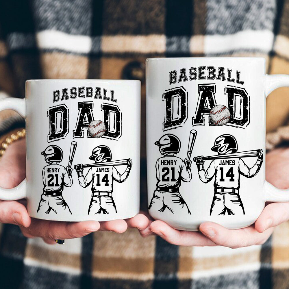 Father's Day Gifts, Baseball Dad, Daddy, Grandpa - Personalized Mug