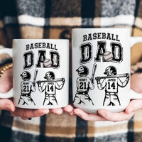 Father's Day Gifts, Baseball Dad, Daddy, Grandpa - Personalized Mug