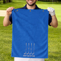 Father's Day Gifts, Best Dad By Par, Best Grandpa By Par Custom Kids Name - Personalized Golf Towel