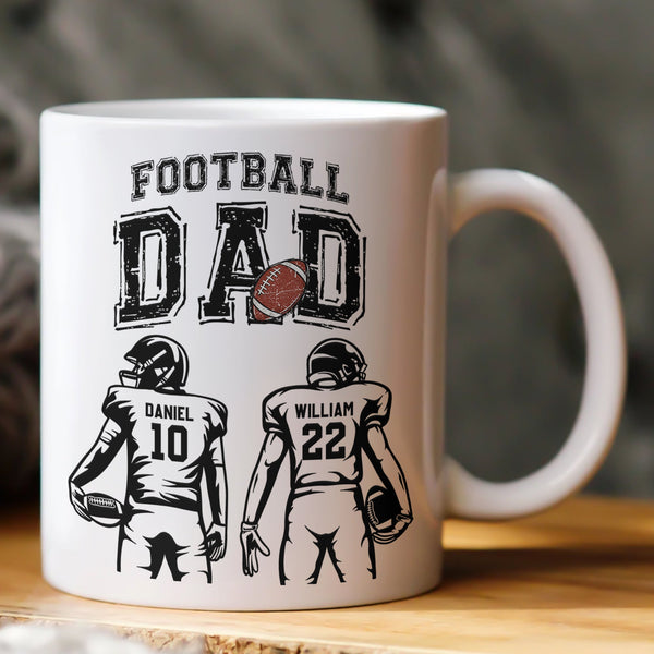 Father's Day Gifts, Football Dad, Daddy, Grandpa - Personalized Mug