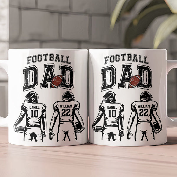 Father's Day Gifts, Football Dad, Daddy, Grandpa - Personalized Mug