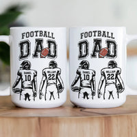 Father's Day Gifts, Football Dad, Daddy, Grandpa - Personalized Mug