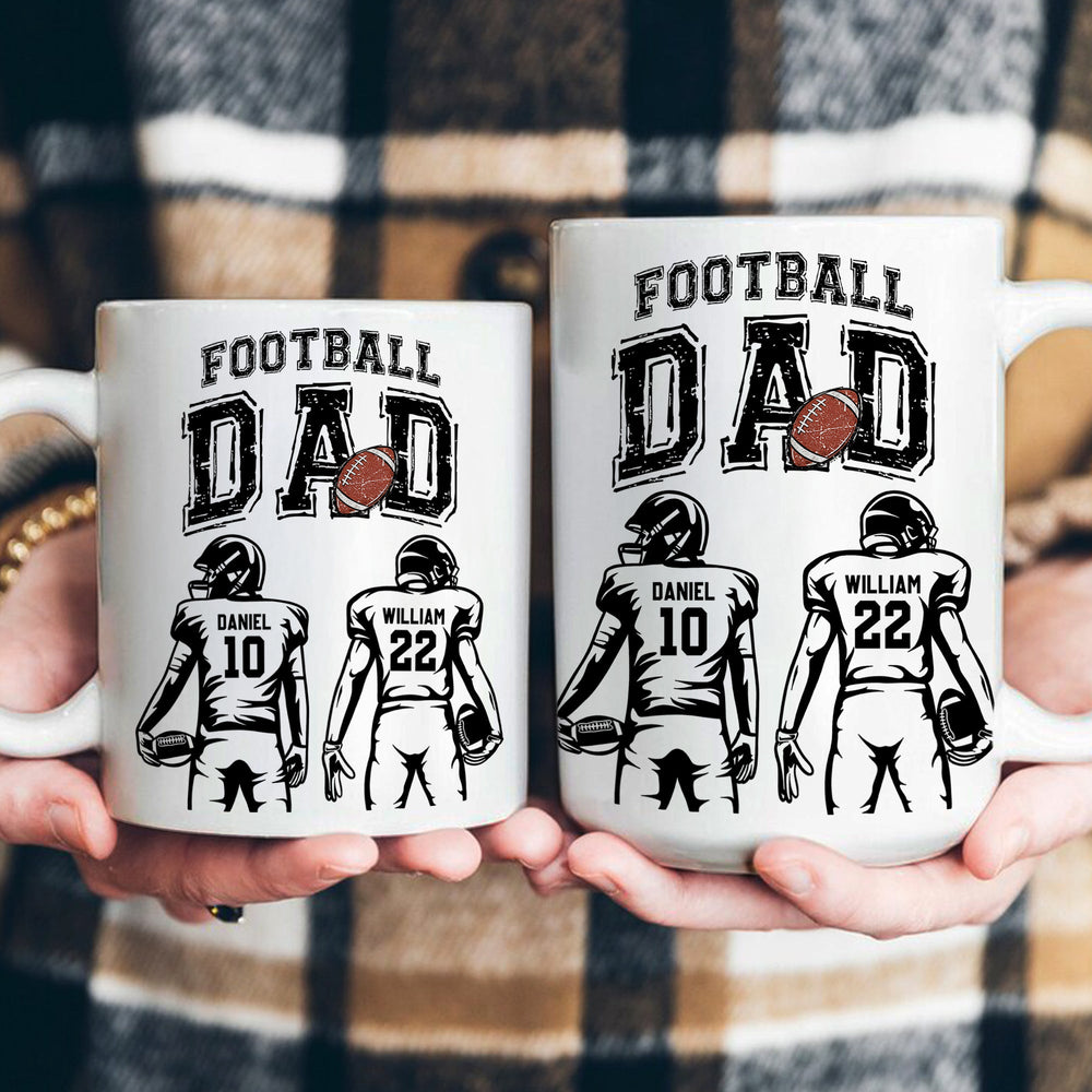 Father's Day Gifts, Football Dad, Daddy, Grandpa - Personalized Mug