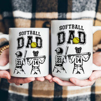 Father's Day Gifts, Softball Dad, Daddy, Grandpa - Personalized Mug