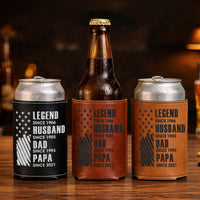 Father's Day Gifts, Legend, Husband, Dad And Grandpa - USA Version - Personalized Can Cooler | Patriotic Gift