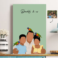 Father's Day Gift Custom Dad Portrait For Father, New Dad - Faceless Art - Personalized Poster | Custom Dad Wall Art