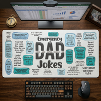 Father's Day Gifts, Emergency Dad Jokes - Personalized Desk Mat