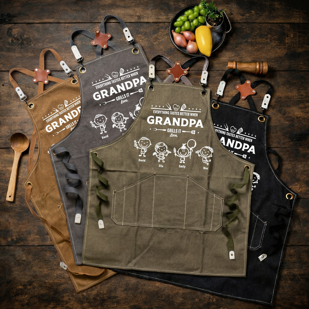 Everything Tastes Better When Grandpa, Dad Grills It - Personalized Apron
