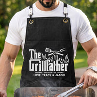 Father's Day Gifts, The Grillfather, The Man The Myth The Legend - Custom With Kids' Names - Personalized Apron